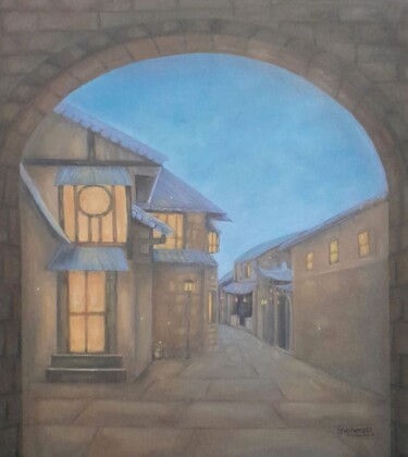 Schilderij getiteld "NIGHT GLOW" door Shaheera Sandhu, Origineel Kunstwerk, Olie