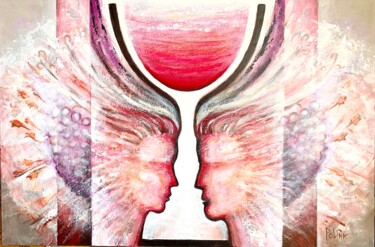 Painting titled "Love - The Chalice…" by Polina Gerdjikova (POLINA), Original Artwork, Acrylic Mounted on Wood Stretcher fra…