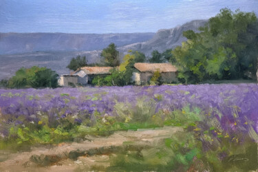 Peinture intitulée "Fermes des Mazans" par Pascal Giroud, Œuvre d'art originale, Huile