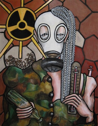Painting titled "MEDIATOXICATION" by Bertrand Lamouroux, Original Artwork, Acrylic