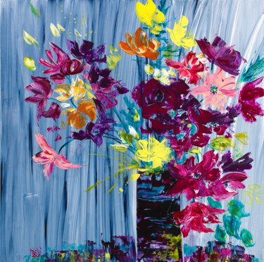 Peinture intitulée "Big Bang sur papier…" par Joelle Kem Lika, Œuvre d'art originale, Acrylique