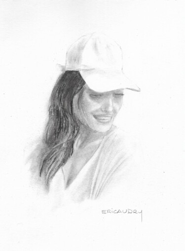 Disegno intitolato "Jeune fille à la ca…" da Eric Audry, Opera d'arte originale, Carbone