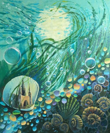 Malerei mit dem Titel "Immersion" von Iryna Makhovska, Original-Kunstwerk, Acryl Auf Keilrahmen aus Holz montiert