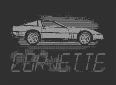 数字艺术 标题为“CORVETTE C4 SIDEVIE…” 由Rm64, 原创艺术品, 2D数字工作