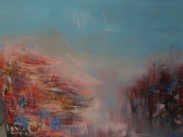 Painting titled "TENDRESSE rose" by Marie-Françoise Gallone, Original Artwork, Acrylic
