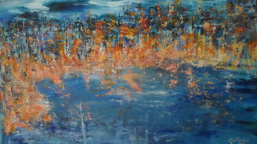 Painting titled "EAU VIVE" by Marie-Françoise Gallone, Original Artwork, Acrylic