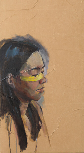 绘画 标题为“WAR PAINTING #7 - s…” 由Caro Fleury, 原创艺术品, 油 安装在木质担架架上