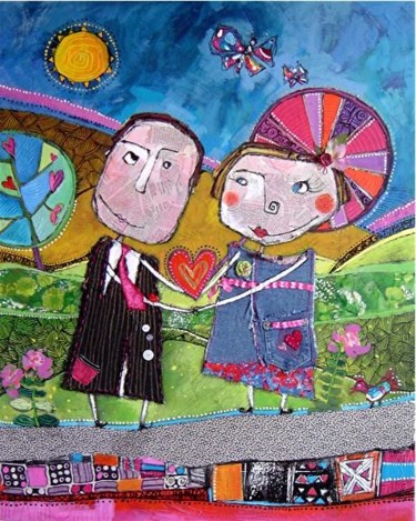 Peinture intitulée ""LA RENCONTRE"" par Catherine Suchocka, Œuvre d'art originale