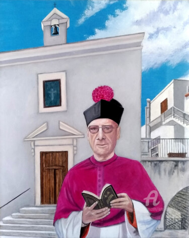 Pittura intitolato "Don Antonio (Bisceg…" da Accarò, Opera d'arte originale, Olio