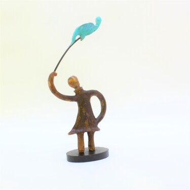 "Oiseau bleue (n°349)" başlıklı Heykel Didier Fournier tarafından, Orijinal sanat, Bronz