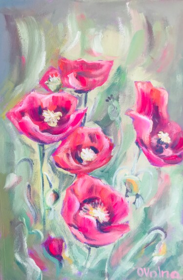 Summer Poppies 绘画 标题为“Summer Poppies” 由Olga Volna, 原创艺术品, 油