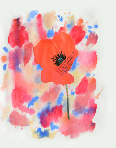 Κολάζ με τίτλο "poppy of memory" από Oksana Oleksiiva, Αυθεντικά έργα τέχνης, Κολάζ