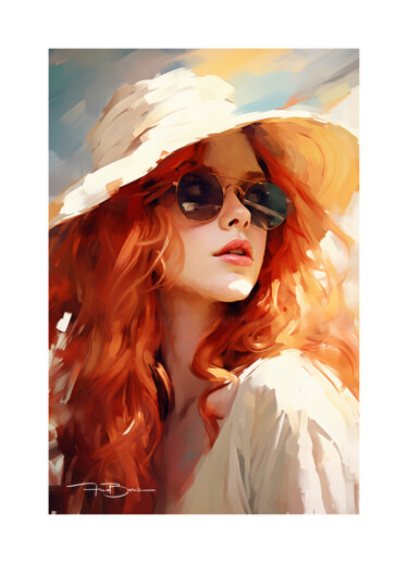 数字艺术 标题为“Woman portrait_oil_…” 由Frédéric Berrin, 原创艺术品, 数字油画