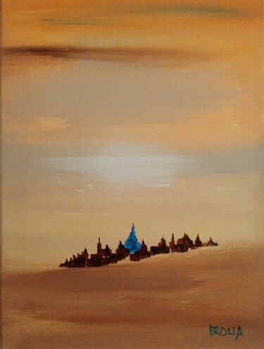 Painting titled "Sapin bleu" by André Roeser, Original Artwork, Acrylic