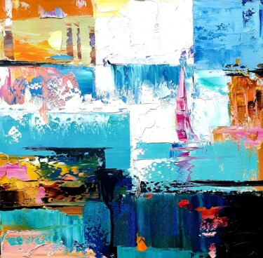 「Palette knife abstr…」というタイトルの絵画 Ольга Базановаによって, オリジナルのアートワーク, オイル