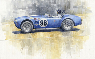 1964 USRRC Meadowdale GT Race Cobra Roadster Ken Miles "1964 USRRC Meadowda…" başlıklı Tablo Yuriy Shevchuk tarafından, Orijinal sanat, Suluboya