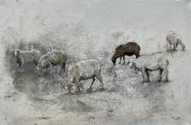 绘画 标题为“merinas” 由Marcos Sánchez, 原创艺术品, 丙烯 安装在木质担架架上