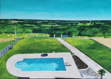 Painting titled "PANORAMA A MALICORN…" by Severine Soulas, Original Artwork, Acrylic