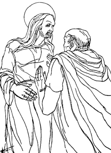 Рисунок под названием "Прощение" - Tatyana Zakharova, Подлинное произведение искусства, Чернила