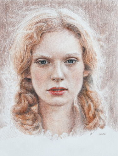 Portrait 2 "Portrait 2" başlıklı Resim Natalia Korbukh tarafından, Orijinal sanat, Mum boya