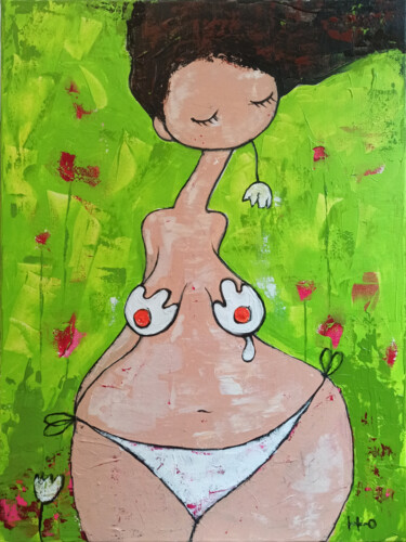 Pintura titulada "Con un par" por Eva Hidalgo, Obra de arte original, Acrílico Montado en Bastidor de camilla de madera