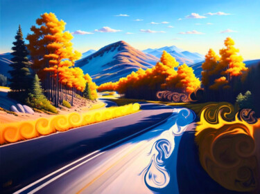 数字艺术 标题为“Quiet roads” 由Mary Gov, 原创艺术品, AI生成的图像