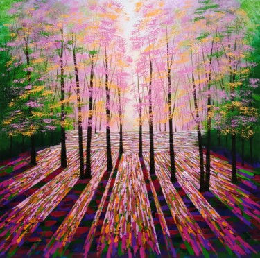 Painting titled "Fragments of Light" by Amanda Horvath, Original Artwork, Acrylic Mounted on Wood Stretcher frame