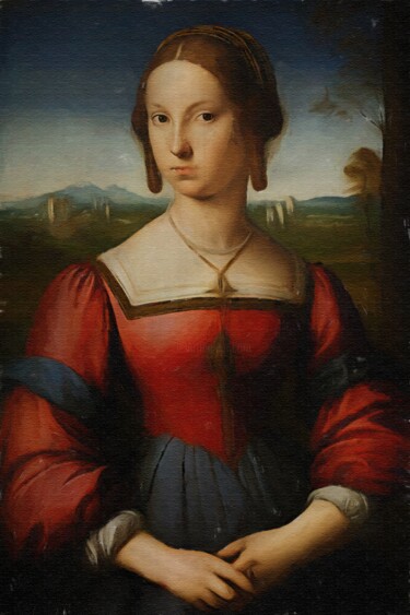 Portrait of Maddalena Doni Arts numériques intitulée "Portrait of Maddale…" par Gerry Martinez, Œuvre d'art originale, Peinture numérique