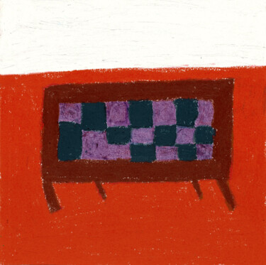 Dessin intitulée "Table basse" par Guillaume Chocu (YAUME-C), Œuvre d'art originale, Pastel Monté sur Panneau de bois