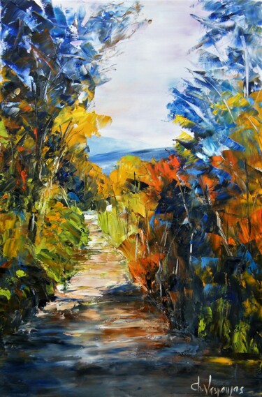 Painting titled "Haut en couleur" by Christian Laspoujas, Original Artwork, Oil