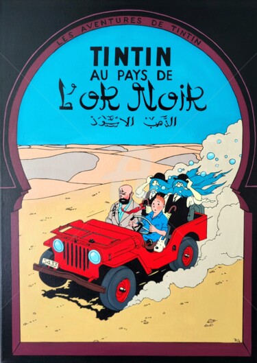 Peinture intitulée "TINTIN AU PAYS DE L…" par Régine Guthmann, Œuvre d'art originale, Acrylique Monté sur Châssis en bois