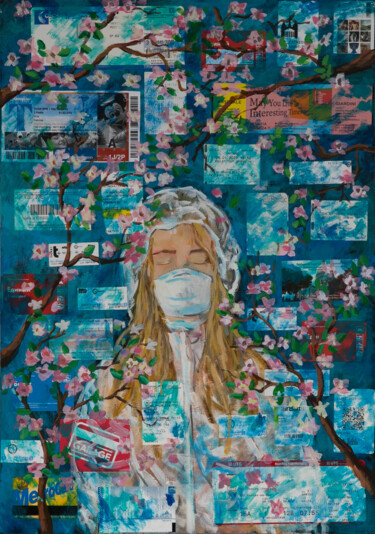 Stay at Home Peinture intitulée "Stay at Home" par Irina Petrova, Œuvre d'art originale, Acrylique Monté sur Châssis en bois