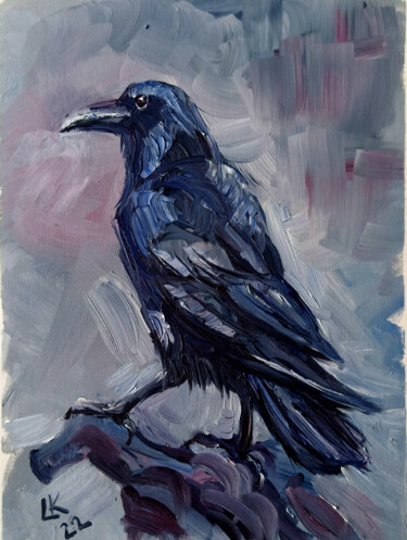 「Old Crow bird」というタイトルの絵画 Lada Kholoshoによって, オリジナルのアートワーク, オイル