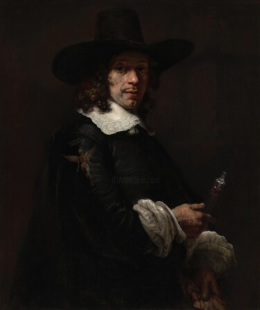 数字艺术 标题为“Rembrandt, In Utero” 由Amazeigh Bouzékri, 原创艺术品, 数字拼贴