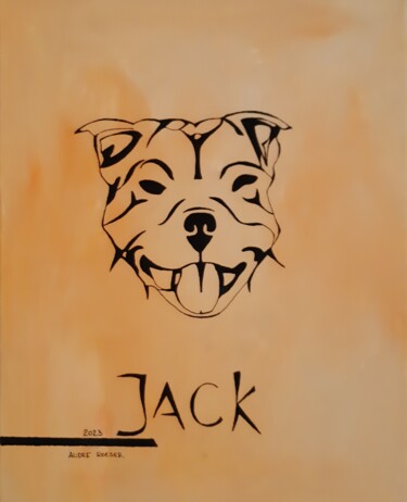 「Jack」というタイトルの絵画 André Roeserによって, オリジナルのアートワーク, アクリル ウッドストレッチャーフレームにマウント