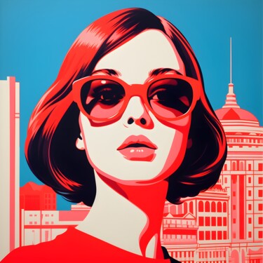 「Red Portrait」というタイトルのデジタルアーツ Wonder Artによって, オリジナルのアートワーク, 2Dデジタルワーク