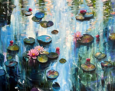Malerei mit dem Titel "My Love For Water L…" von Sandra Gebhardt-Hoepfner, Original-Kunstwerk, Acryl Auf Keilrahmen aus Holz…