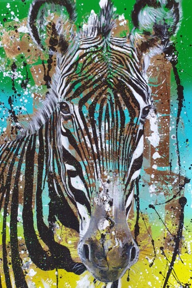 绘画 标题为“Equus Grevyi no.2” 由Roswitha Tretter-Geiger (Rosie Tretter), 原创艺术品, 丙烯