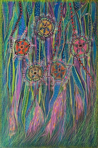 Original painting "Sea flowers” Картина под названием "Original painting "…" - Olga Rokhmanyuk (ROArtUS), Подлинное произведение искусства, Акрил