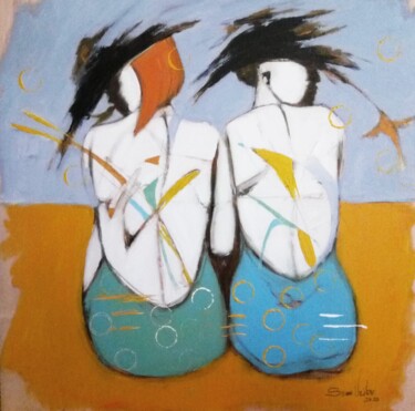 绘画 标题为“Màs que hermanas” 由Sonia Uribe, 原创艺术品, 油