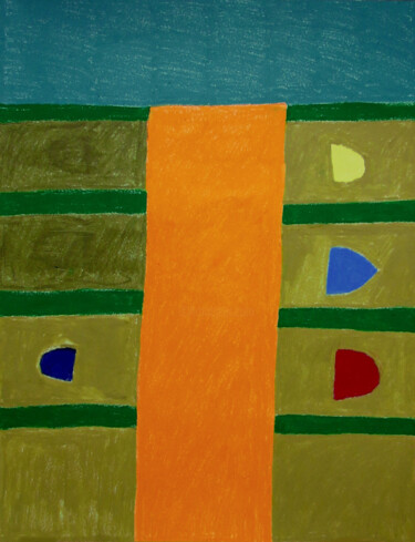Dessin intitulée "Trébeurden" par Guillaume Chocu (YAUME-C), Œuvre d'art originale, Pastel Monté sur Panneau de bois
