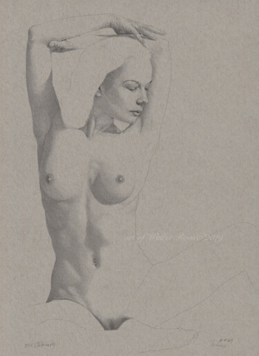 图画 标题为“"Ballerina Nr.1 (23…” 由Walter Roos, 原创艺术品, 铅笔