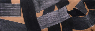 Noir, blanc et cuivre Painting titled "Noir, blanc et cuiv…" by Ayel, Original Artwork, Acrylic