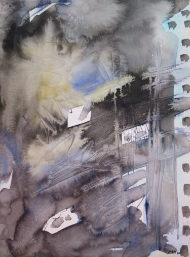 Schilderij getiteld "En cinémascope" door Pierre-Alain Mathieu, Origineel Kunstwerk, Inkt