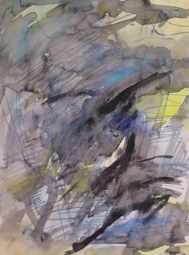 Schilderij getiteld "Mon stylo m'a échap…" door Pierre-Alain Mathieu, Origineel Kunstwerk, Inkt