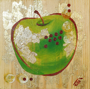 Ζωγραφική με τίτλο "Green apple" από Yulia Belasla, Αυθεντικά έργα τέχνης, Λάδι