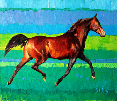 「Seasons II. Horse s…」というタイトルの絵画 Andrei Sitskoによって, オリジナルのアートワーク, オイル