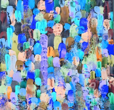 제목이 "Promenade en foule"인 미술작품 Alain Erpelding로, 원작, 아크릴 artwork_cat.에 장착됨