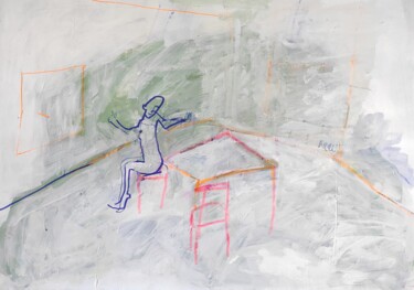 图画 标题为“Allein im Raum” 由Barbara Kroll, 原创艺术品, 丙烯
