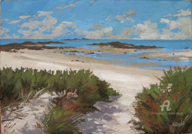 Dunes à Landéda Painting titled "Dunes à Landéda" by Elisabeth Bazin, Original Artwork, Acrylic